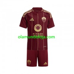Camisola AS Roma Criança Equipamento Primeiro 2024-2025 Manga Curta